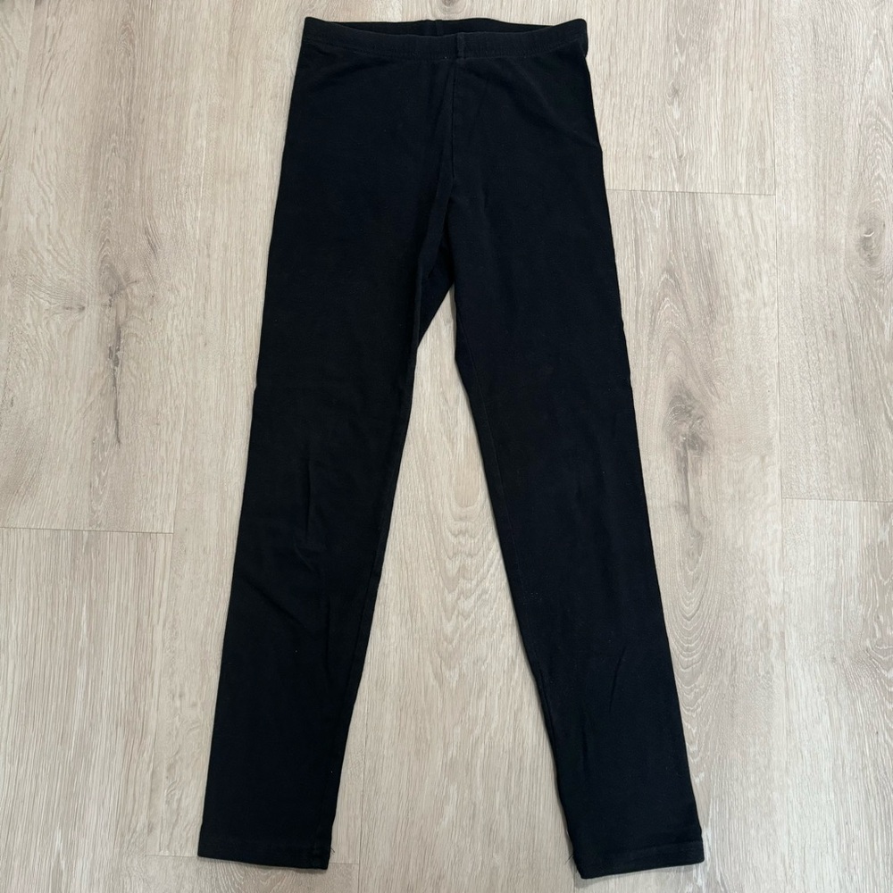 Kids Old Navy Girls Black Cotton Stretch Leggings Pants L 10/12